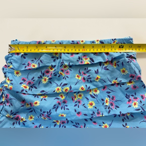 ZARA Sky Blue Floral Printed Mini Skirt Medium - Picture 10 of 13